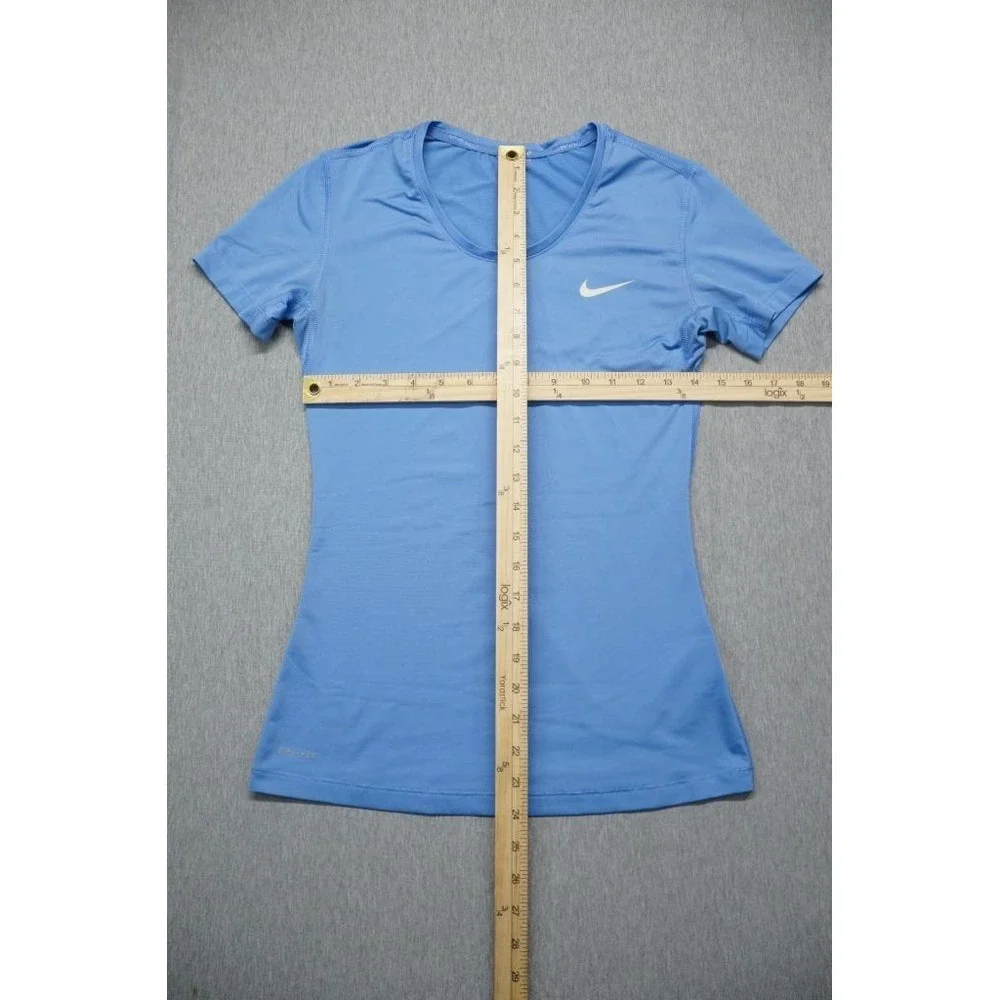 Nike Pro Shirt Womens Medium Blue‎ Short Sleeve Scoop Neck Dri Fit